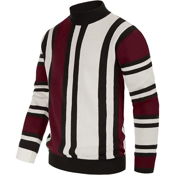 Other - New Mens Thick Striped Plush Sweater